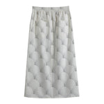 Golf Ball Pattern Print Cotton Front Slit Maxi Skirt