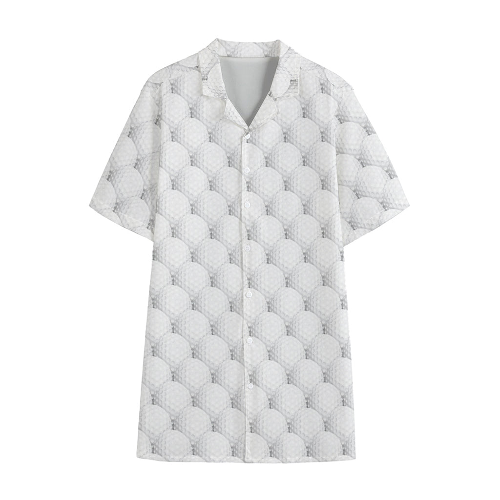 Golf Ball Pattern Print Cotton Hawaiian Shirt