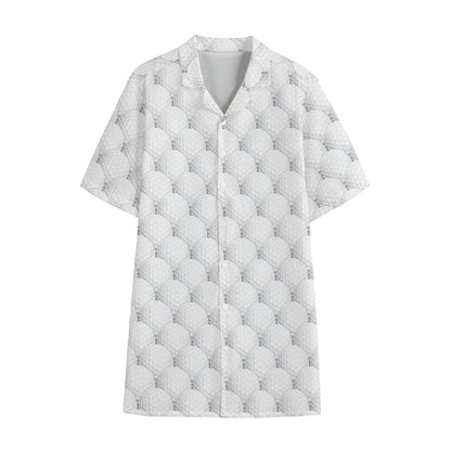 Golf Ball Pattern Print Cotton Hawaiian Shirt