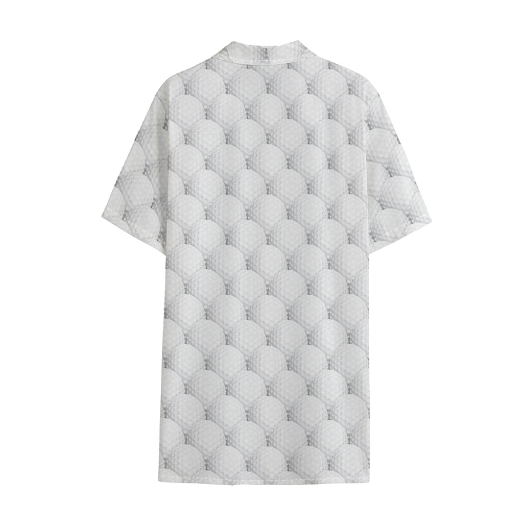 Golf Ball Pattern Print Cotton Hawaiian Shirt
