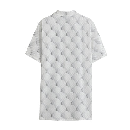 Golf Ball Pattern Print Cotton Hawaiian Shirt