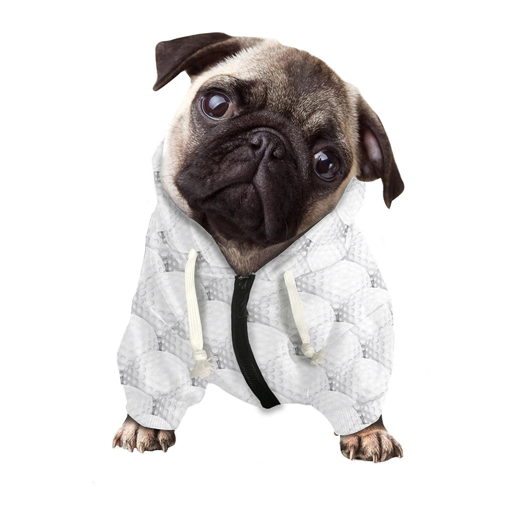 Golf Ball Pattern Print Dog Zip Up Hoodie