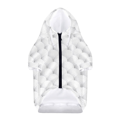 Golf Ball Pattern Print Dog Zip Up Hoodie