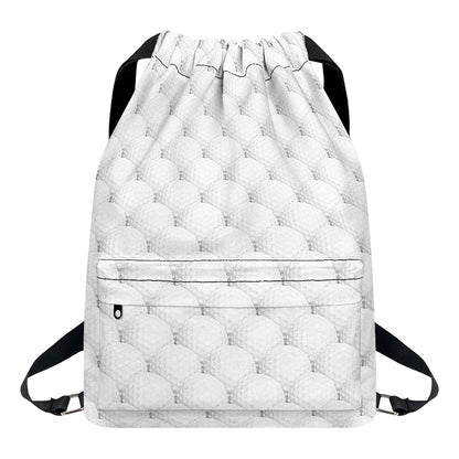 Golf Ball Pattern Print Drawstring Backpack