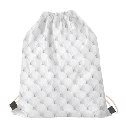 Golf Ball Pattern Print Drawstring Bag