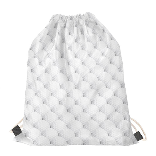 Golf Ball Pattern Print Drawstring Bag