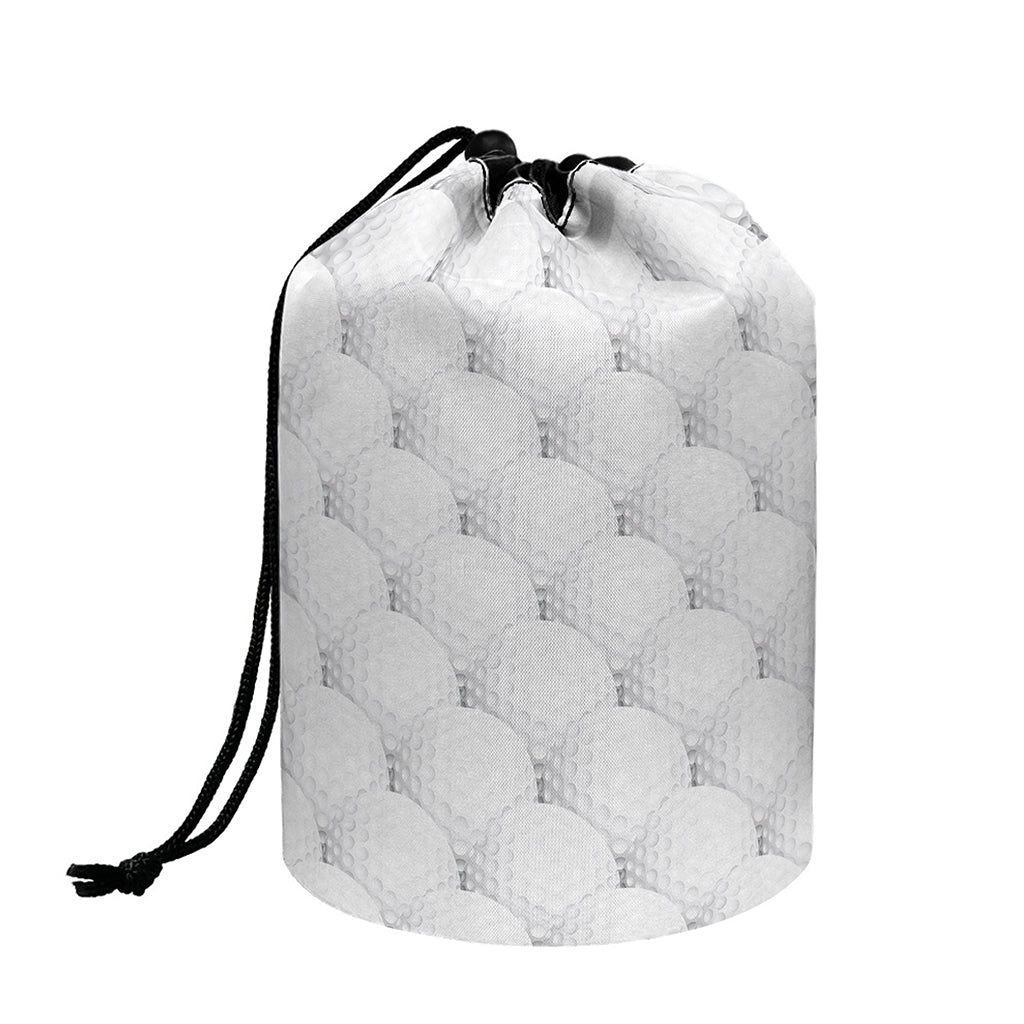 Golf Ball Pattern Print Drawstring Makeup Bag