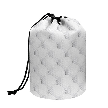 Golf Ball Pattern Print Drawstring Makeup Bag
