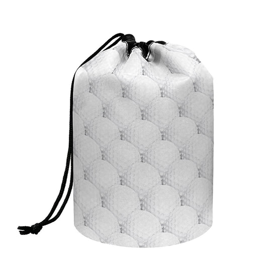 Golf Ball Pattern Print Drawstring Makeup Bag