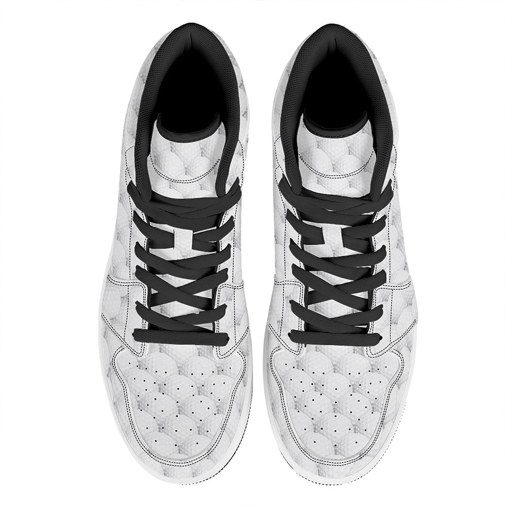 Golf Ball Pattern Print High Top Leather Sneakers