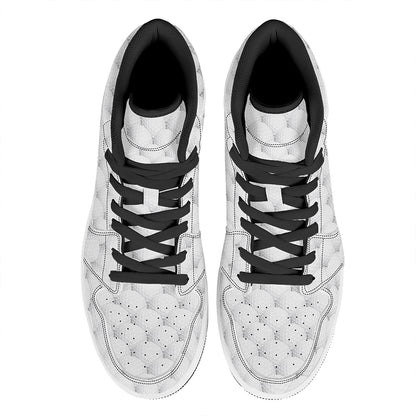 Golf Ball Pattern Print High Top Leather Sneakers