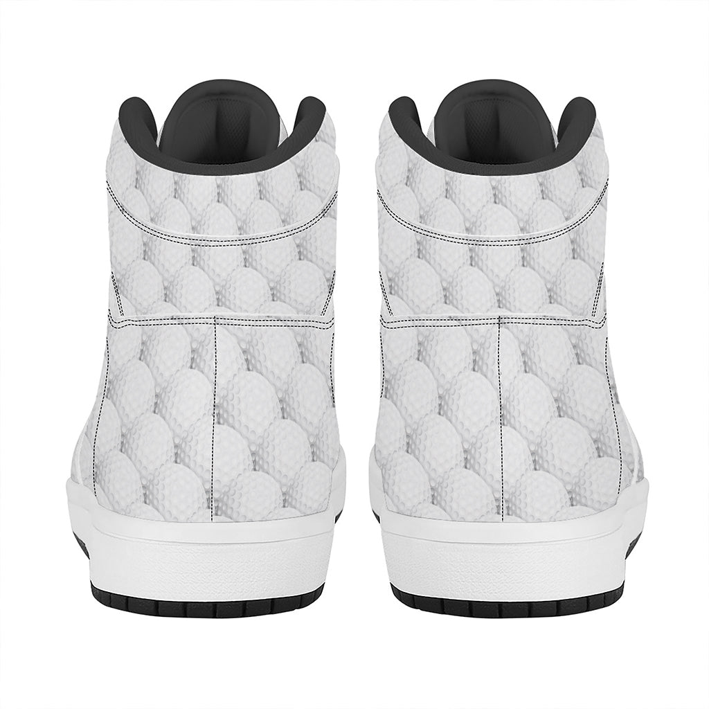 Golf Ball Pattern Print High Top Leather Sneakers