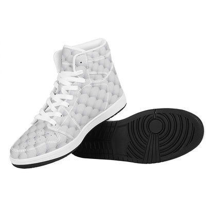 Golf Ball Pattern Print High Top Leather Sneakers