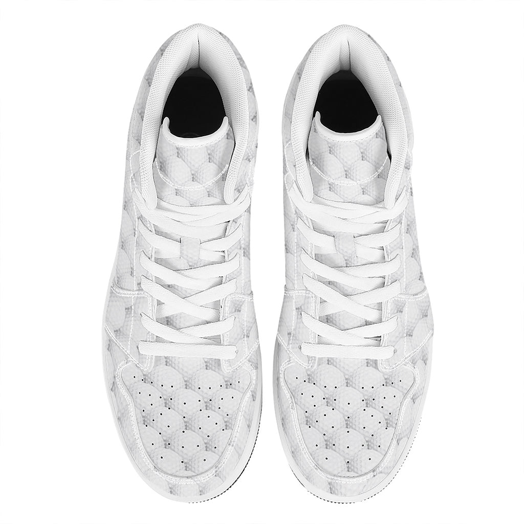 Golf Ball Pattern Print High Top Leather Sneakers