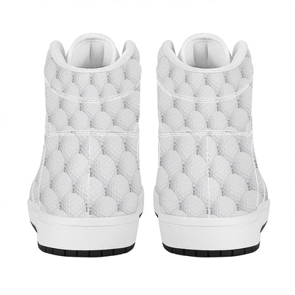 Golf Ball Pattern Print High Top Leather Sneakers