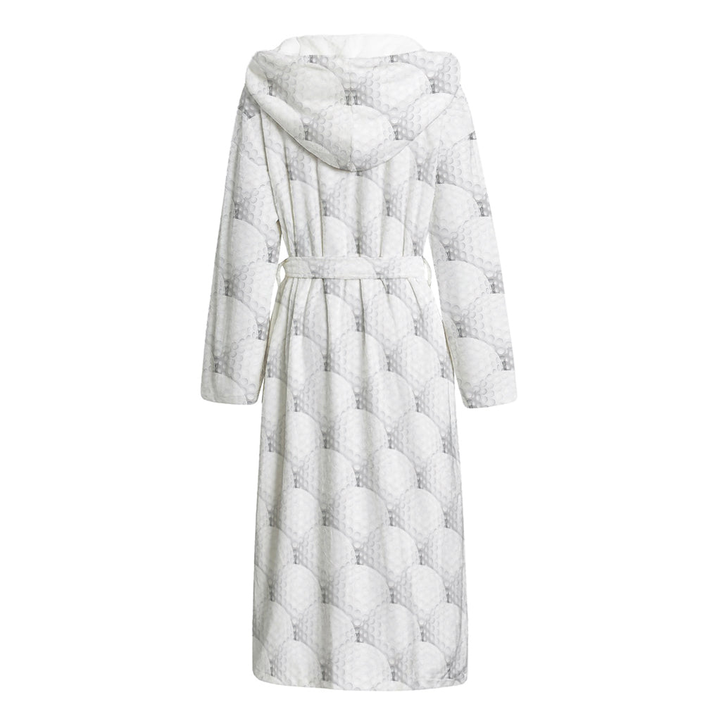 Golf Ball Pattern Print Hooded Bathrobe