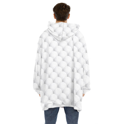 Golf Ball Pattern Print Hoodie Blanket