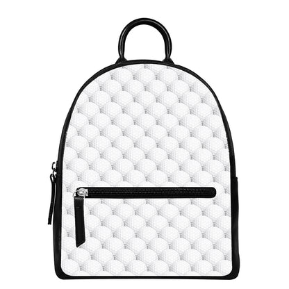 Golf Ball Pattern Print Leather Backpack