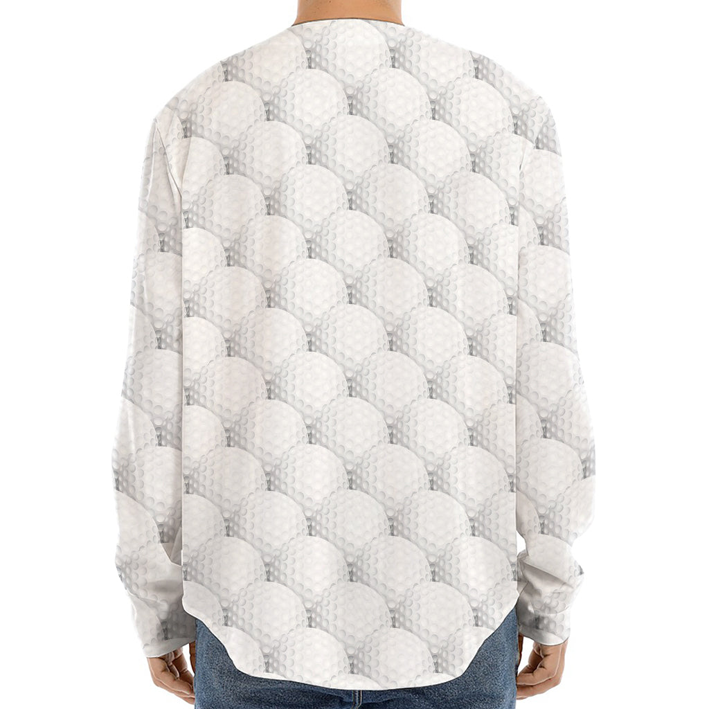 Golf Ball Pattern Print Long Sleeve Baseball Jersey