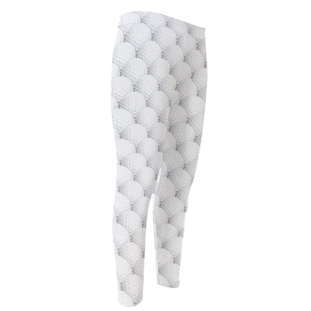 Golf Ball Pattern Print Men's Compression Pants