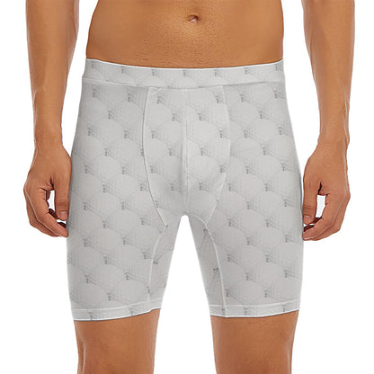 Golf Ball Pattern Print Men's Long Boxer Briefs