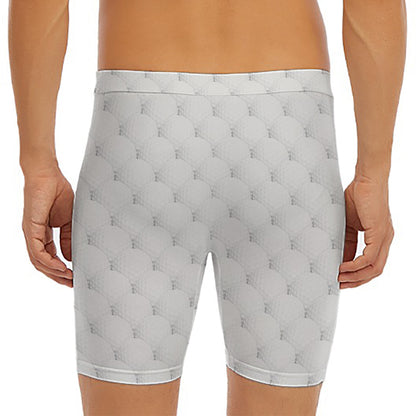 Golf Ball Pattern Print Men's Long Boxer Briefs