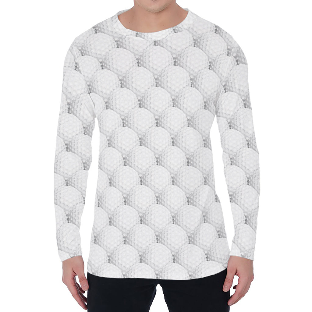 Golf Ball Pattern Print Men's Long Sleeve T-Shirt