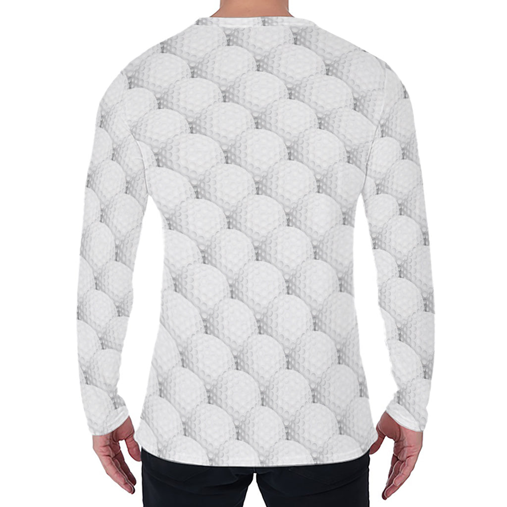 Golf Ball Pattern Print Men's Long Sleeve T-Shirt