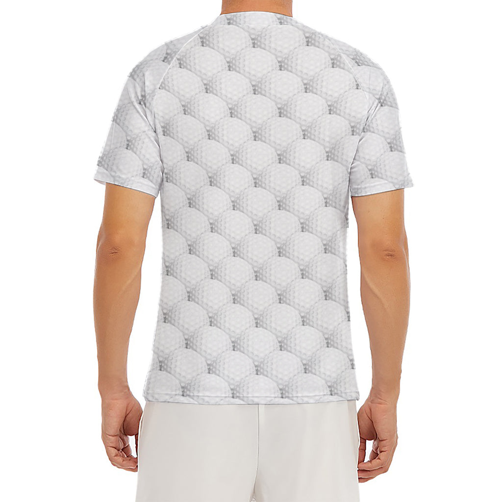 Golf Ball Pattern Print Men's Short Sleeve Rash Guard
