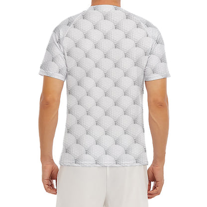 Golf Ball Pattern Print Men's Short Sleeve Rash Guard