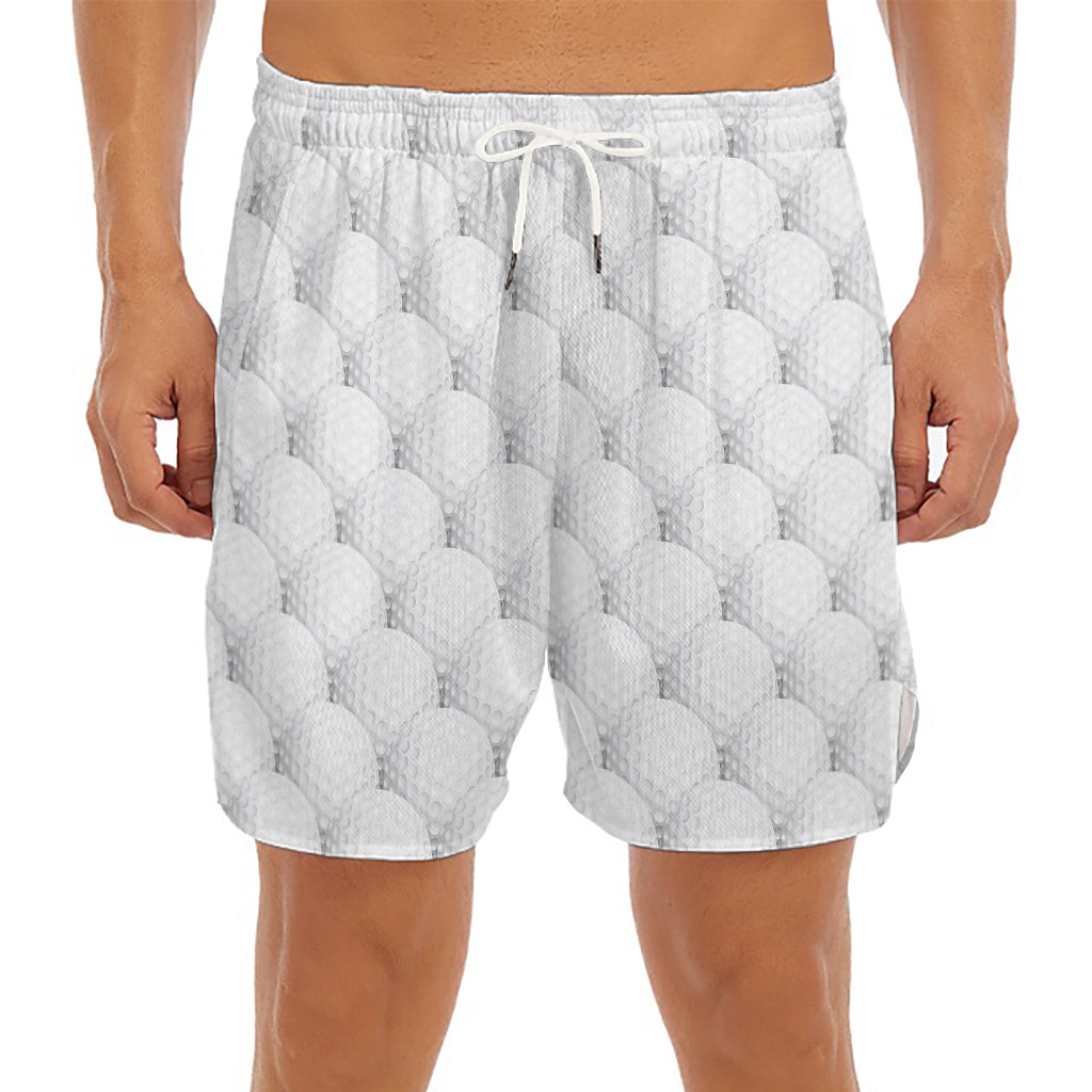 Golf Ball Pattern Print Men's Split Running Shorts