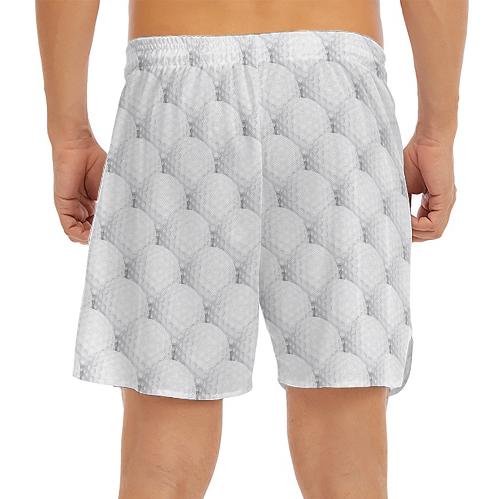 Golf Ball Pattern Print Men's Split Running Shorts