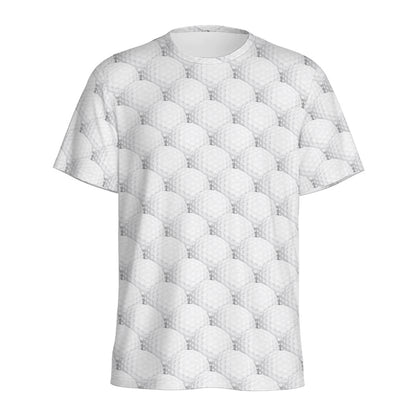 Golf Ball Pattern Print Men's Sports T-Shirt