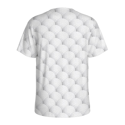 Golf Ball Pattern Print Men's Sports T-Shirt