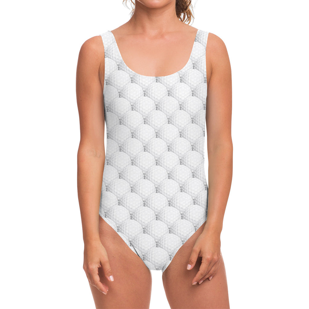 Golf Ball Pattern Print One Piece Swimsuit