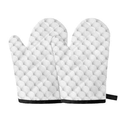 Golf Ball Pattern Print Oven Mitts