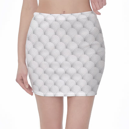 Golf Ball Pattern Print Pencil Mini Skirt