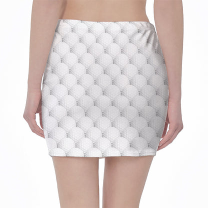 Golf Ball Pattern Print Pencil Mini Skirt
