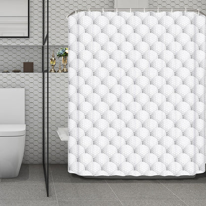 Golf Ball Pattern Print Polyester Shower Curtain