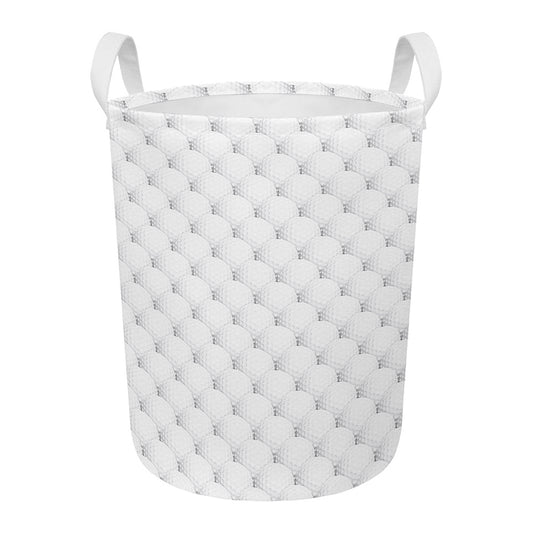 Golf Ball Pattern Print Round Laundry Basket
