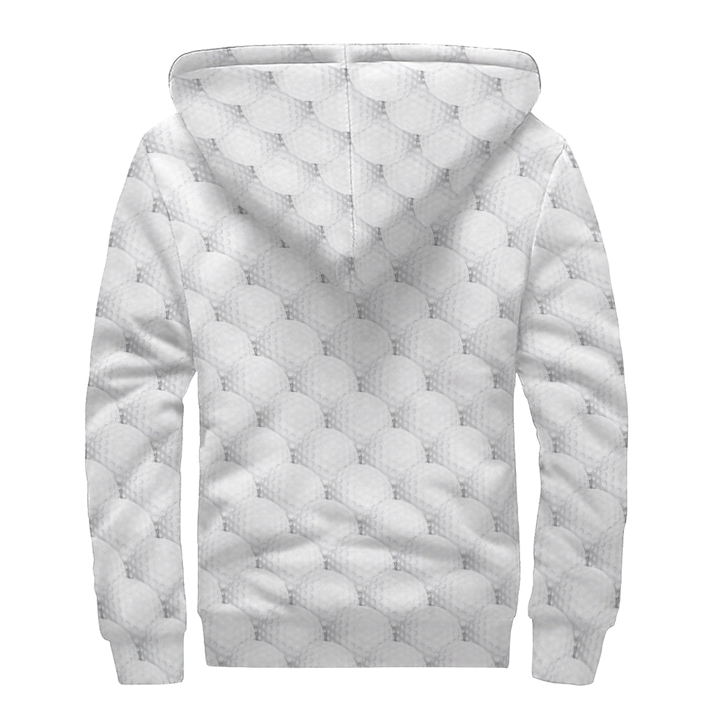 Golf Ball Pattern Print Sherpa Lined Zip Up Hoodie
