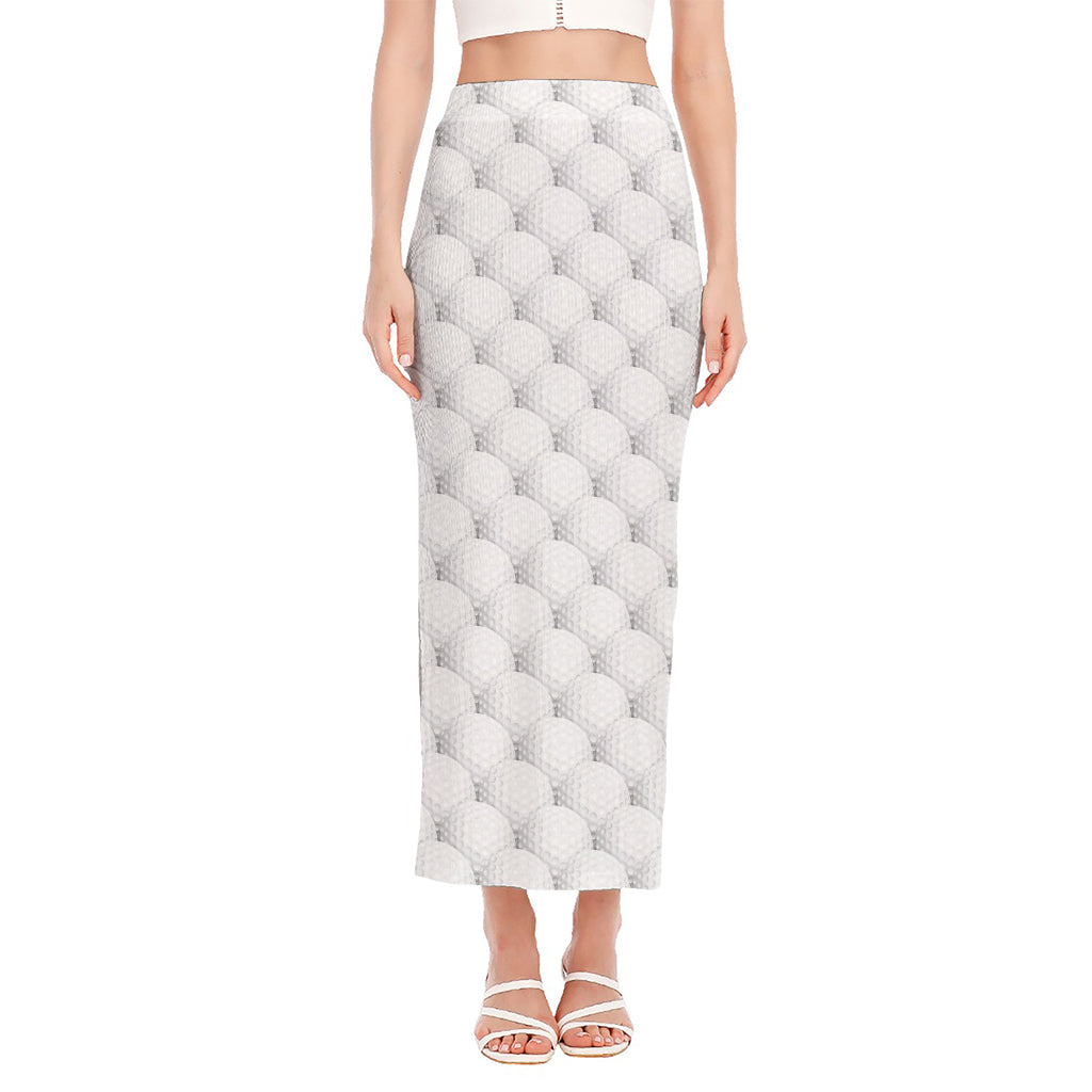 Golf Ball Pattern Print Side Slit Maxi Skirt