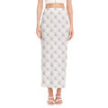 Golf Ball Pattern Print Side Slit Maxi Skirt