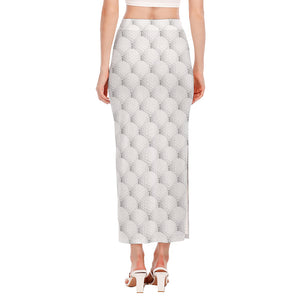 Golf Ball Pattern Print Side Slit Maxi Skirt