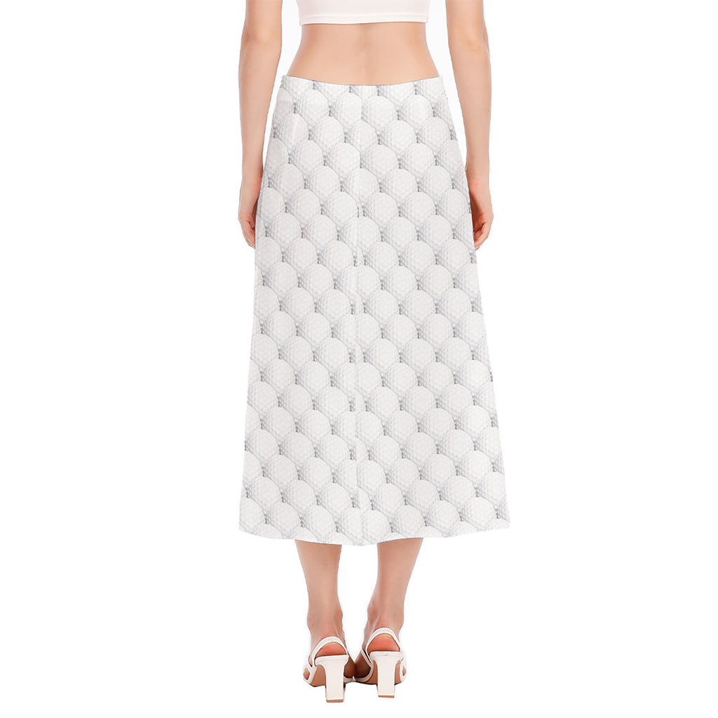 Golf Ball Pattern Print Side Slit Midi Skirt