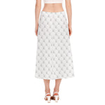 Golf Ball Pattern Print Side Slit Midi Skirt