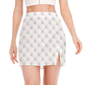 Golf Ball Pattern Print Side Slit Mini Skirt