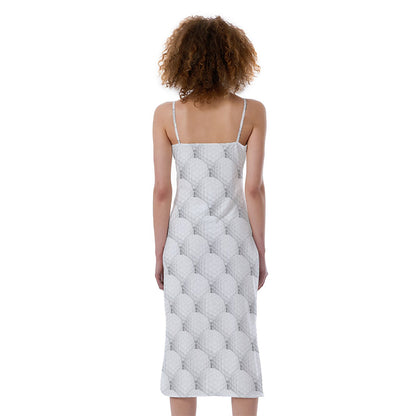 Golf Ball Pattern Print Slim Fit Midi Cami Dress