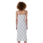 Golf Ball Pattern Print Slim Fit Midi Cami Dress