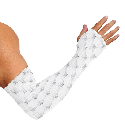 Golf Ball Pattern Print Sun Protection Arm Sleeves